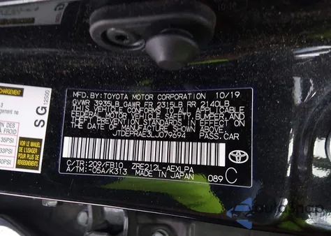 2020 Toyota Corolla Le z USA, uszkodzony, nr VIN JTDEPRAE3LJ079694